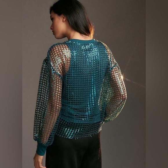 Pilcro Long-Sleeve Sequin Top, Medium - Picture 4 of 11